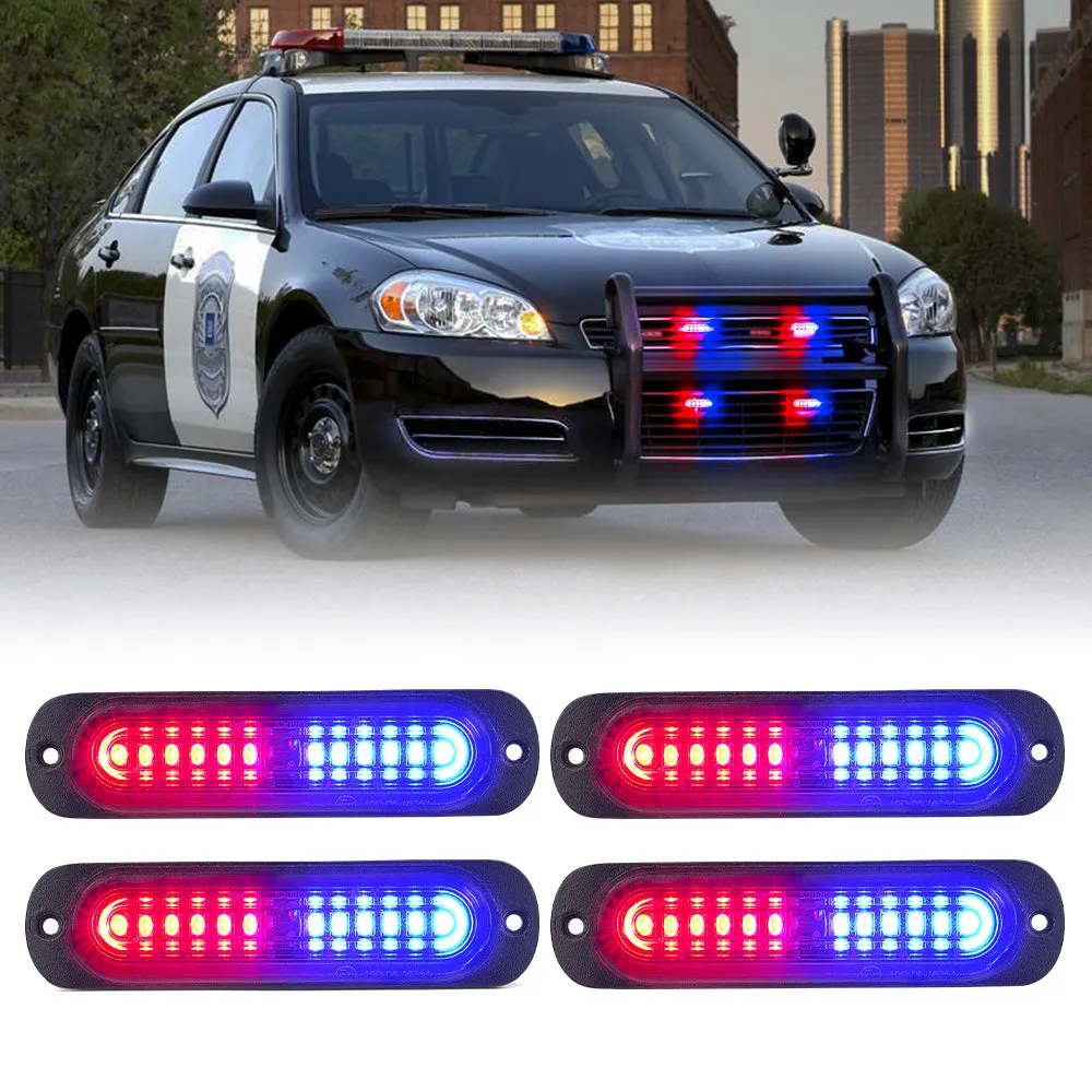 Xprite Alert 12 Series 6W Flush Mount Side Marker Emergency Strobe Light - White-Amber / Amber